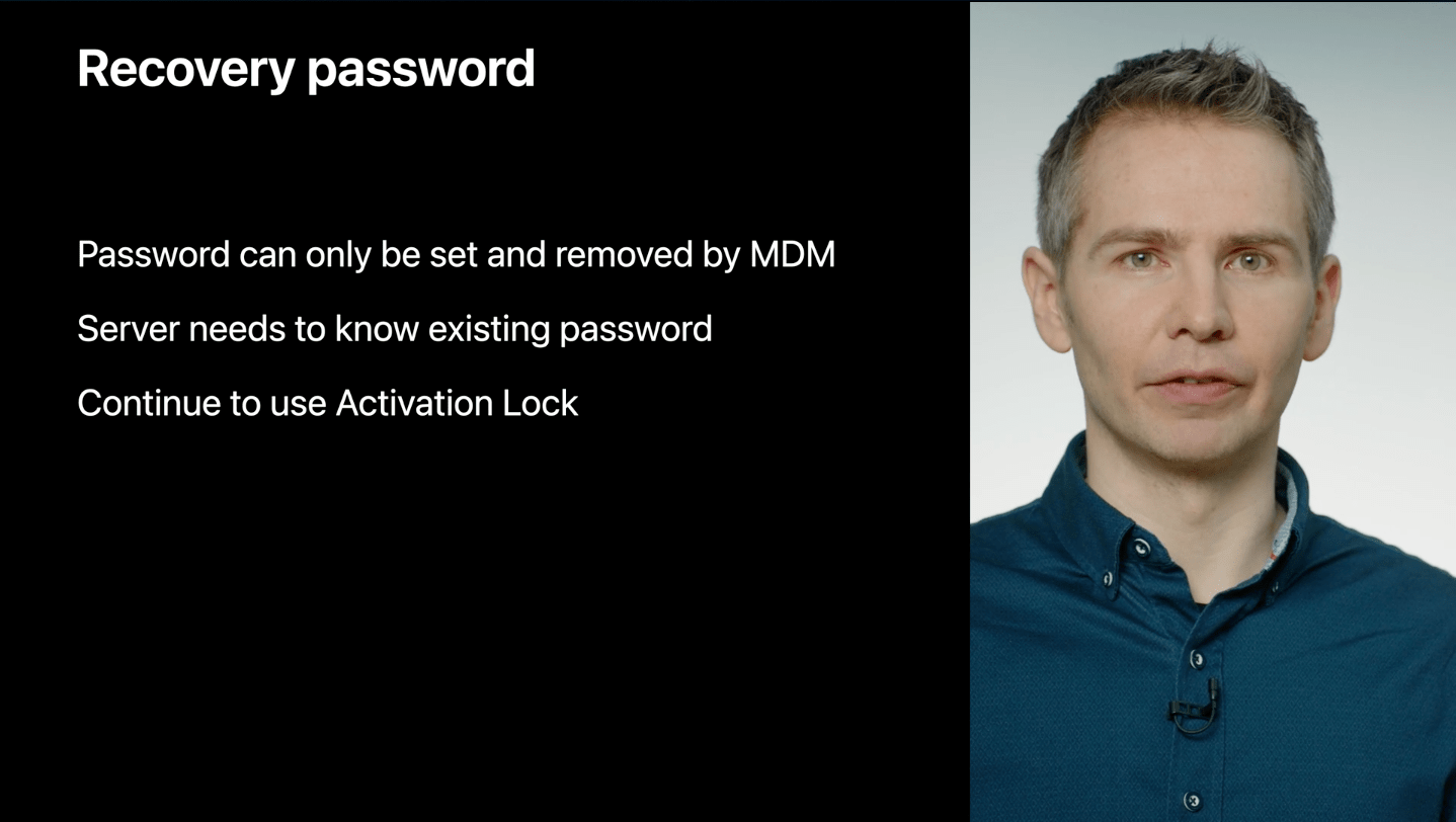 What’s new in managing Apple devicesのセッションで発表されたAppleシリコンのリカバリパスワード機能