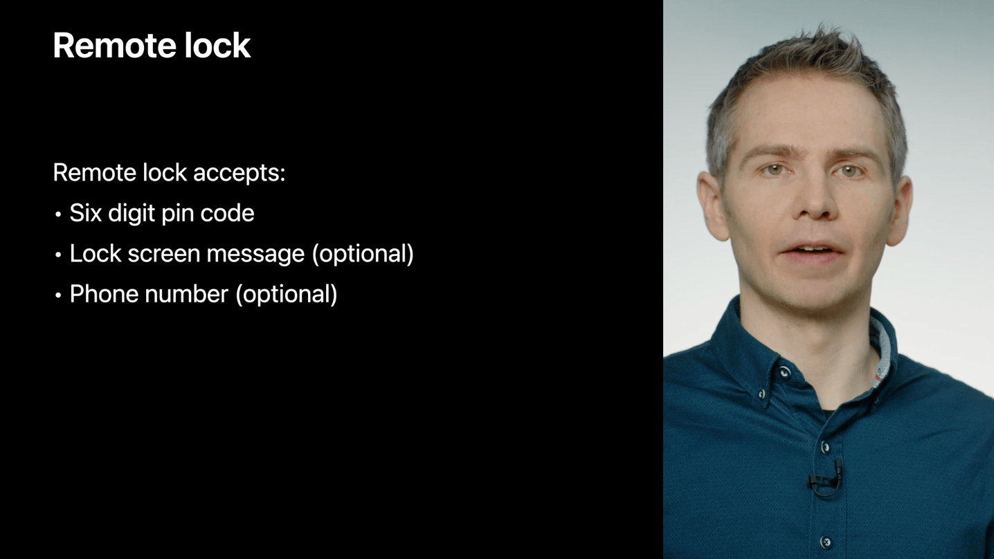 What’s new in managing Apple devicesのセッションで発表されたAppleシリコンのRemote lock機能