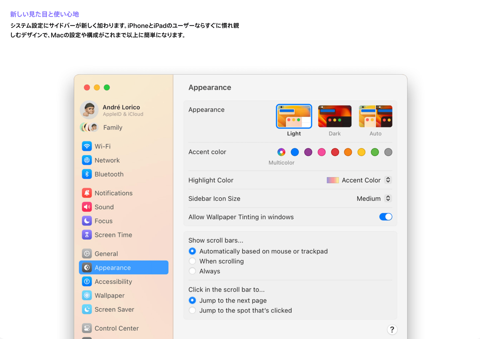 macOS Venturaで導入されるシステム設定