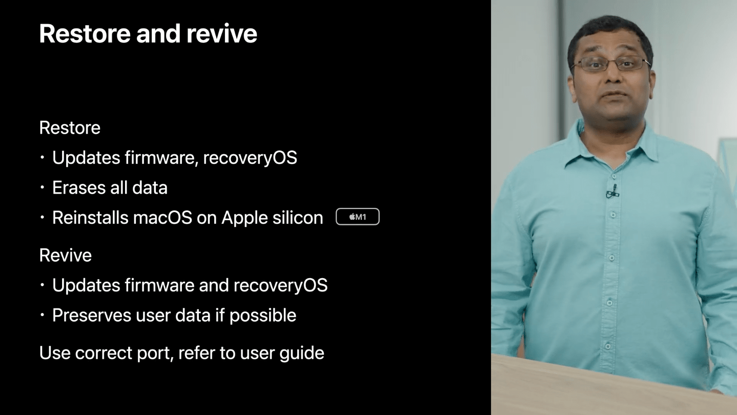 Manage devices with Apple Configuratorのセッションで発表されたApple Configuratorを用いたMacデバイスのリストアとリバイブ